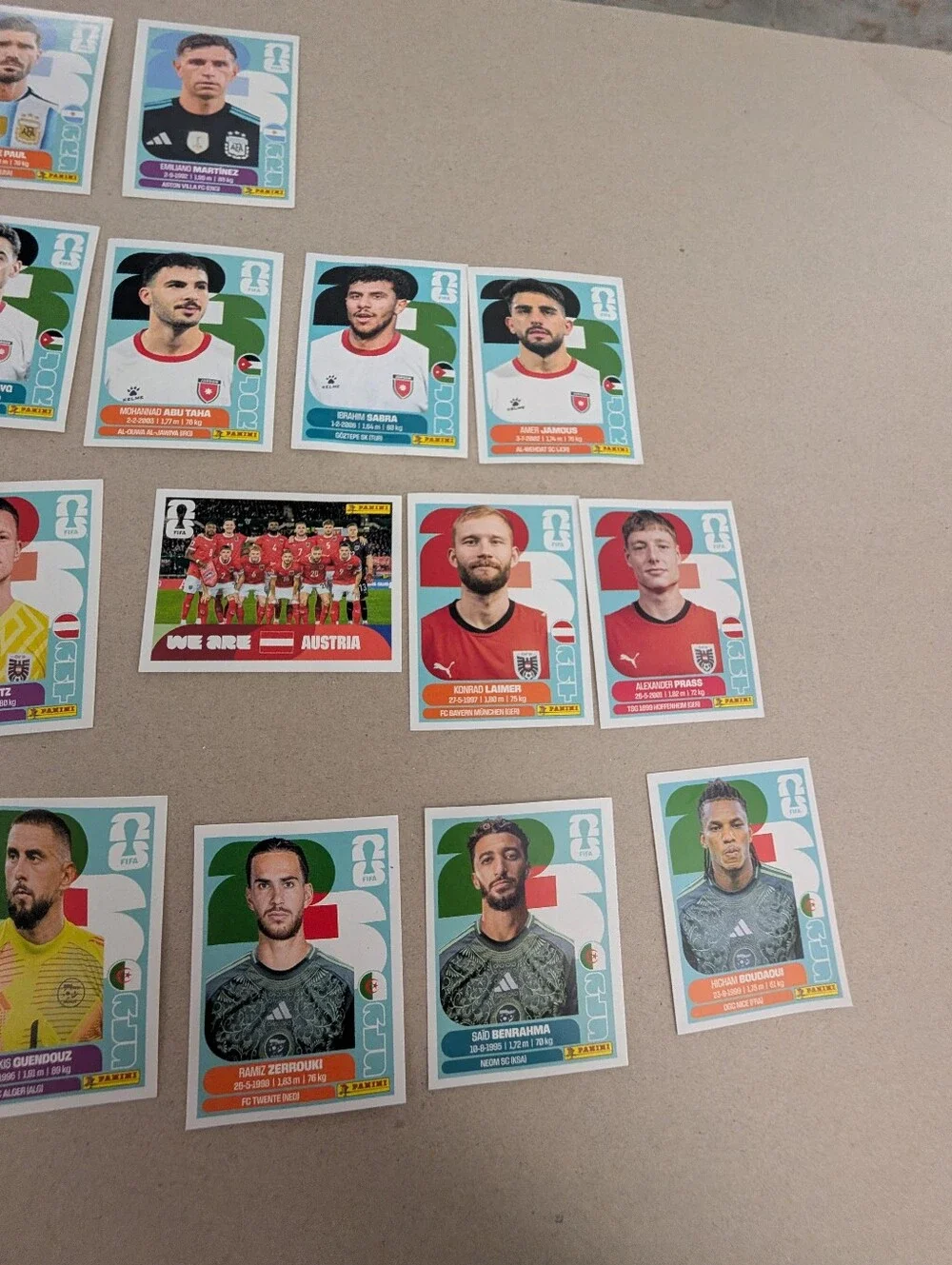 panini World Cup Sticker 2026 Card Lot- Group J- Arg, Alg, Aus, Jor - Picture 2 of 3